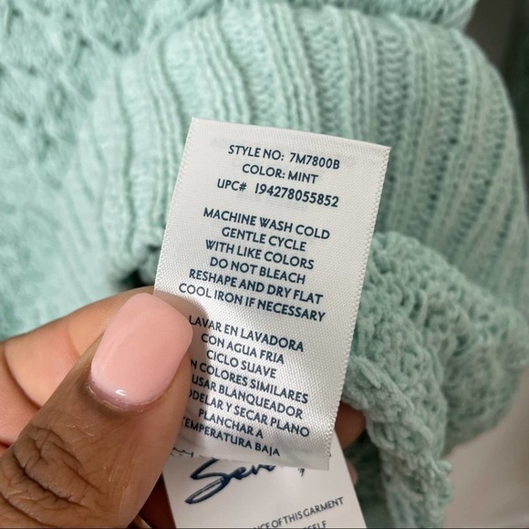 Seven7 Textured Chenille Sweater in Mint L Large - Picture 7 of 10